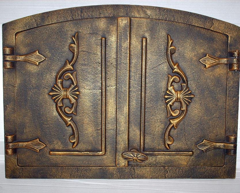 Old cast iron fire door bread oven stove smoke