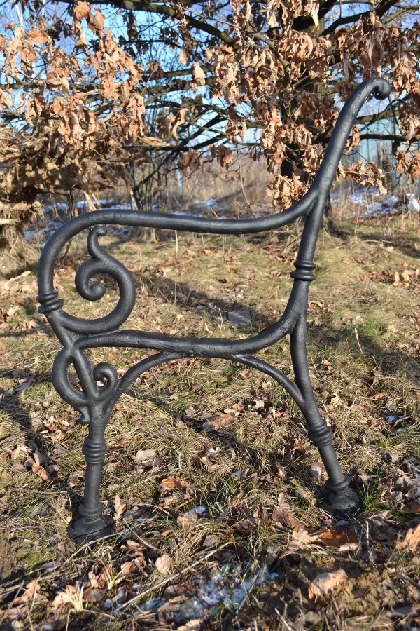 2 schöne Bankfüße Seitenteile Gartenbank aus Gusseisen Schwarz 6